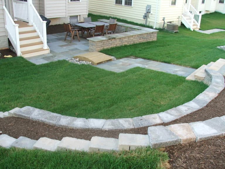 Flagstone Patio, Landscape & Lighting Project in Clarksburg