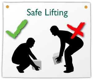 Safe Lifting practices graphic