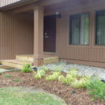 Patio Terrace in North Potomac with pillars and stone gravel