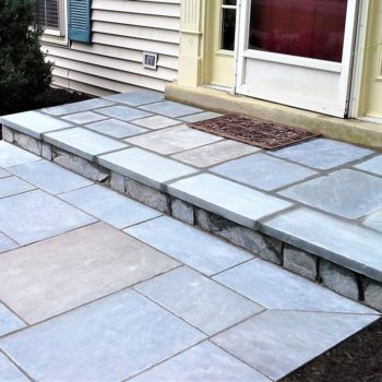 New stone paver installation in entryway for residential home