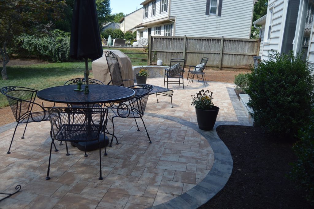 Stone pavers and patio furniture
