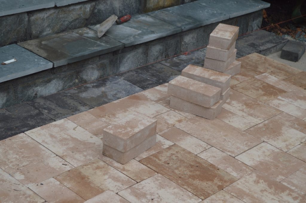 Brick paver patio installation