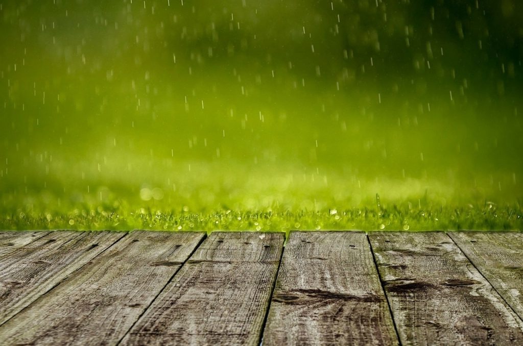 Spring Rain Shower over a grassy landscape