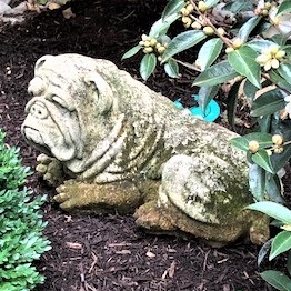 Stone Bulldog Flowerbed Decoration