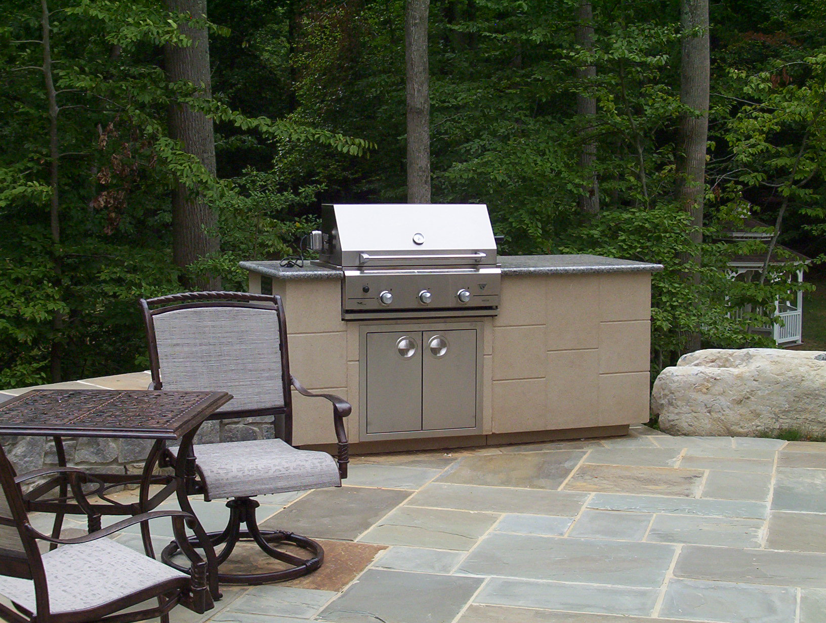 Patio installation with outdoor grill