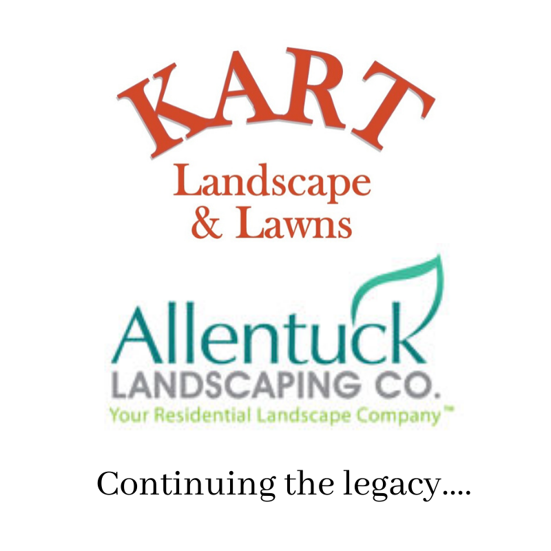 Kart landsape & lawns with Allentuck Landscaping logo graphic