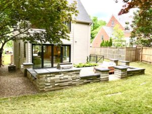 Patio design and installation with outdoor kitchen