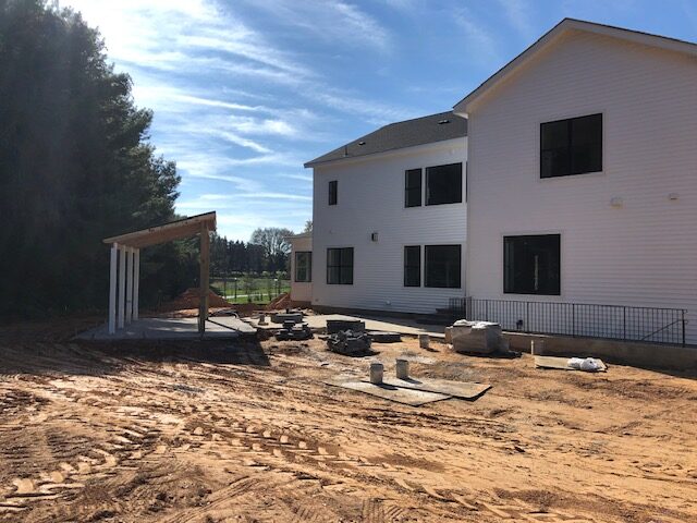 Swimming Pool Patio install in progress