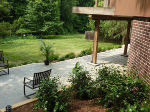 newly installed patio and landscaping design