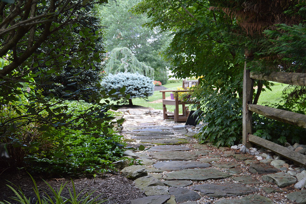 Water feature patio in Bethesda, MA