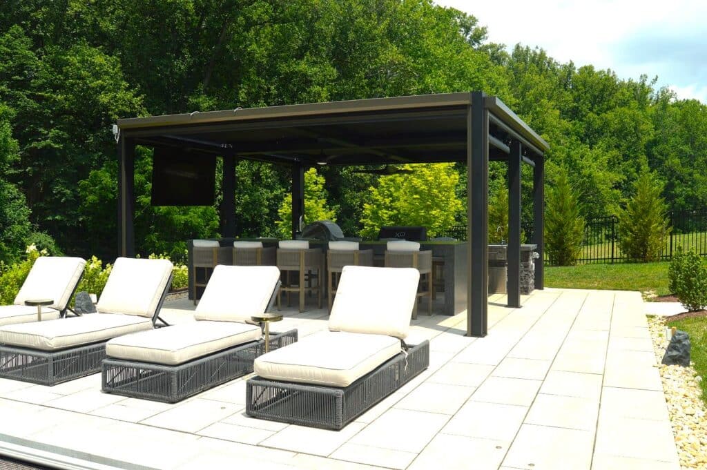Burgess Outdoor Kitchen seating area